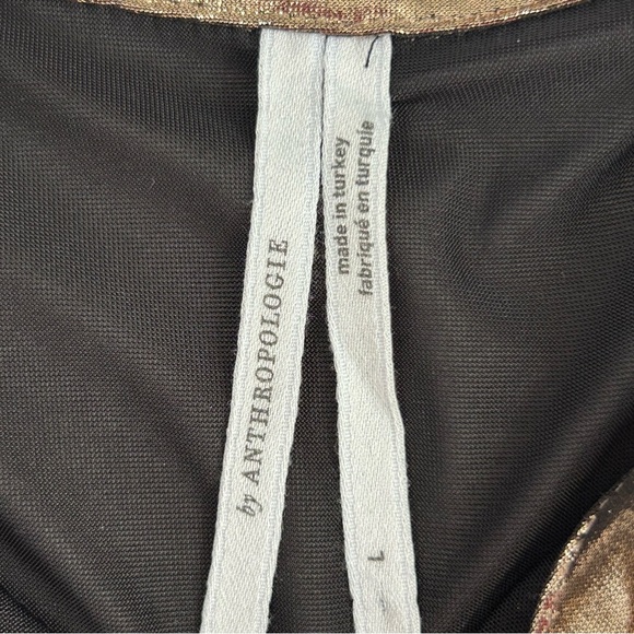 Anthropologie Shine  Gold Button Down Shirt  L - Picture 10 of 16